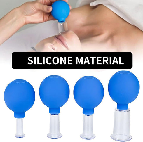 Set Facial Cupping Therapy Plastics, Eye Face Vacuum Massage Anti Cellulite Cup - Silicone, for Beauty Body Cup