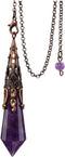 Jovivi Natural Amethyst Crystal Pendulum - 12 Faceted Therapy Healing Dowsing, Reiki Charged Chakra Balancing Pendant