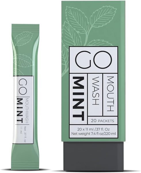 GO Travel Size Mint Mouthwash Packets - TSA Compliant for Fresh Breath On-The-Go