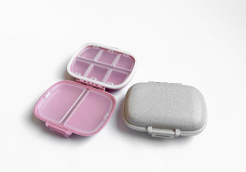 Noguez 8 (8 Medication Pill Box, Pill Organizer, Portable Pill Box with Departments, Weekly Pill Box, Medication