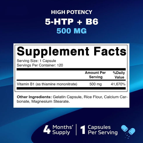 Vitamatic 3 Pack Vitamin B1 (Thiamine) 500mg, 120 Capsules