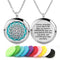 Aromatherapy Essential Oil Diffuser Necklace Stainless Steel Inspirational Locket Pendant (Flower)