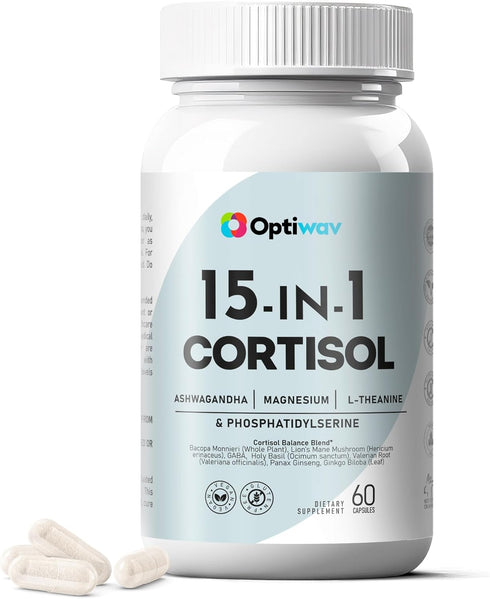 Optiwav Cortisol Detox Supplement for Women Men - Control & Lowering High Cortisol