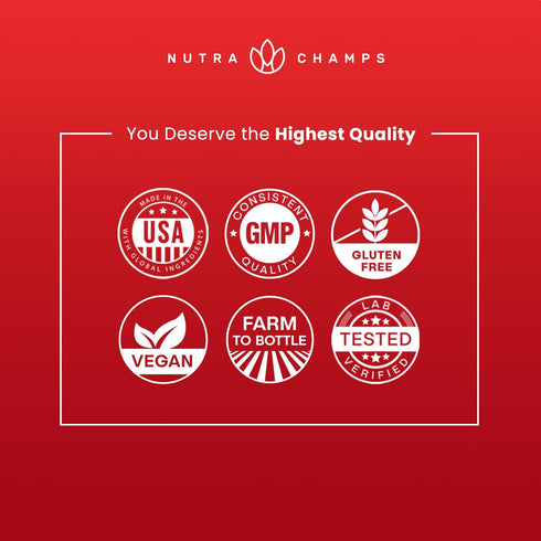 NutraChamps Korean Red Panax Ginseng Capsules - Extra Strength for Energy, Focus, Performance, Vitality, Immune Support