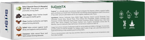 Sudanta 200g Herbal Fluoride-Free Natural Toothpaste, Paraben-Free, Vegan with Ayurvedic Herbs