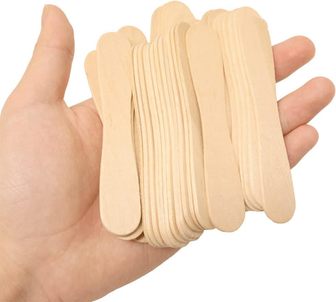 yueton 100PCS 3.7inch Wooden Ice Cream Spoons Sticks Disposable Wooden Tasting Spoons Sampling Spoons Small Dessert