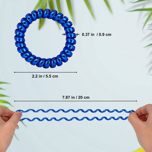JessLab Spiral Hair Ties - 10 Pcs Traceless Plastic Coil Hair Accessories for Girls Women