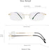 LifeArt Blue Light Blocking Glasses, Rimless Frame Tinted Lens, Stylish for Men and Women (Golden, No Magnification)