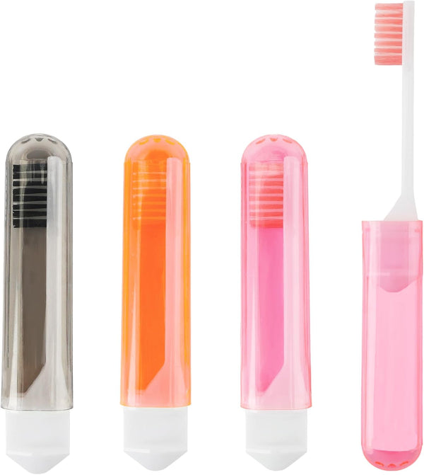 Travel Toothbrush Set, 3PCS Mini Soft Portable Toothbrush with Cover, Individually Wrapped for Camping Home