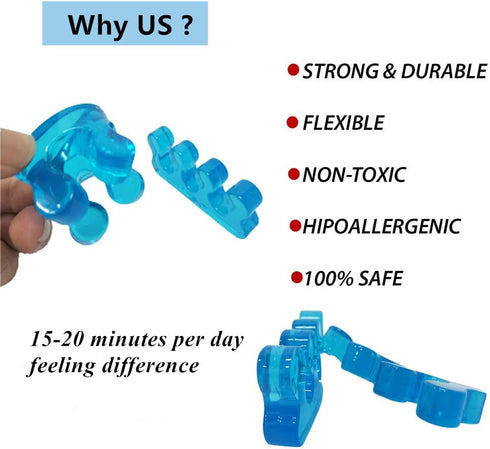 NGT New Guide Steps Yoga Toes Blue Toe Stretcher & Toe Separator, Stop Foot Pain and Boost Athletic Performance