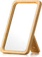 Natural Bamboo Folding Desk Table Mirror - Portable Handheld/Stand Makeup Mirror, 5.1" W x 7.5" L