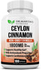 1800mg Organic Ceylon Cinnamon Capsules, 180 Count, Supports Joints, Inflammatory Responses, Antioxidant Health