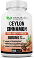 1800mg Organic Ceylon Cinnamon Capsules, 180 Count, Supports Joints, Inflammatory Responses, Antioxidant Health