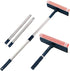 Multi-Use Window Squeegee: 56" Long Handle 2 in 1 Cleaning Tool with Dual Side Blade for Glass and Mirrors