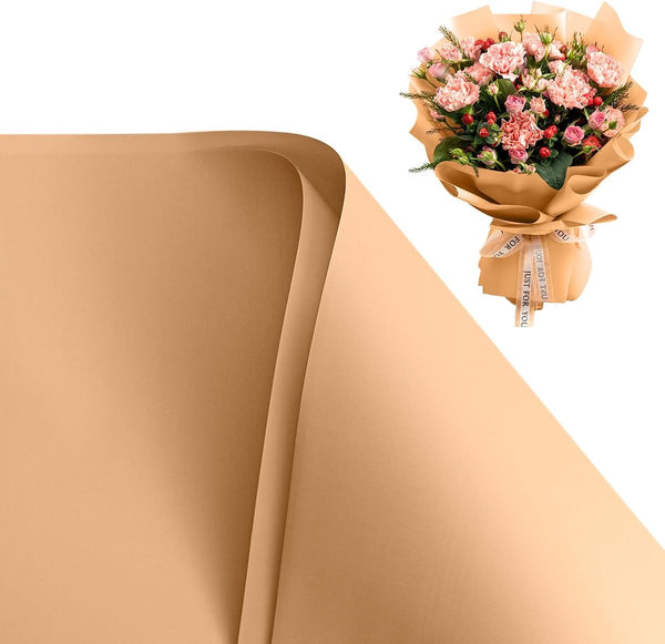 YOLUFER 20 Sheets Flower Wrapping Paper, Waterproof Floral Bouquet Wrapping Paper for DIY Crafts (22.8x22.8 Inch) Dark