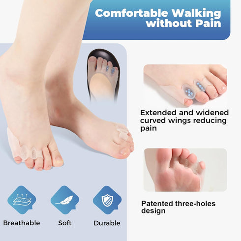Tailor's Bunion Corrector Kit, Pinky Toe Spacers for Curled Toes and Pain Relief, 1 Pair of Toe Separators and