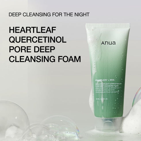 ANUA Heartleaf Quercetinol Pore Deep Cleansing Foam, 150ml, Facial Cleanser for Double Cleansing & Blackhead Removal