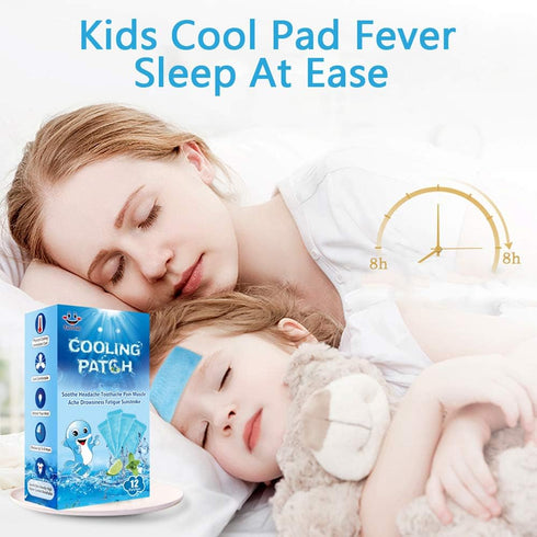 12 Sheets Cooling Patches for Fever Discomfort & Pain Relief, Pack of 12