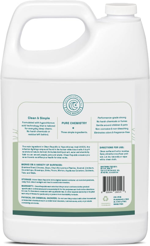 All Purpose Cleaner - ALL NATURAL Cleaner, Safe for People, Pets, and Plants - Cleaning Supplies for All Areas of Home - Bleach Free and Fragrance-Free, Freshens Air & Removes Odor, 1 Gallon