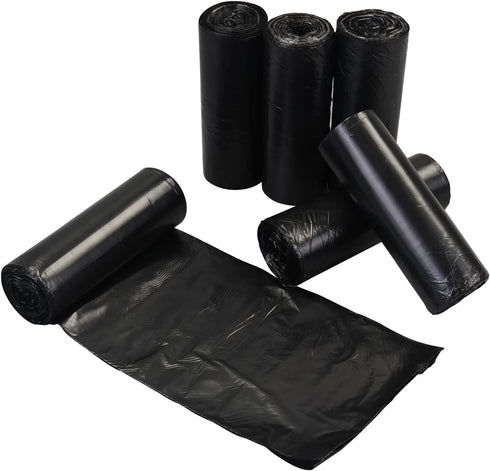 8 Gallon Black Trash Bags, Kitchen & Office Waste Bin Liners, 150 Counts (6 Rolls)