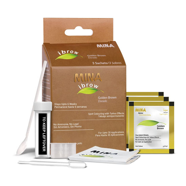 Mina ibrow Hair Color Golden Brown - Natural Spot Coloring Hair Tinting Powder, Vegan