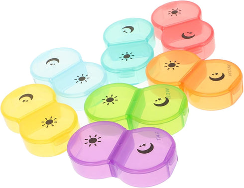 TOPPERFUN Weekly Portable Pill Organizer Box for Three Daily Doses, Compact Black Medication