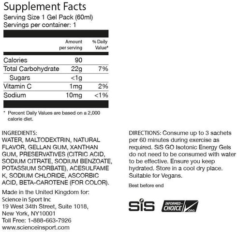 Science in Sport Energy Gel Variety Pack - 60 ml, Pack of 7