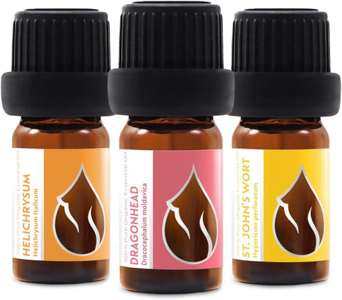 Set Glowing Skin Organic Essential Oils | Helichrysum + Moldavian Dragonhead +