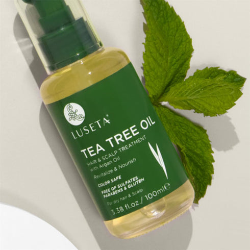 Luseta Tea Tree Oil Hair Serum for Damaged & Oily Hair, Revitalizing & Nourishing, Color Safe Hair Oil 3.38 Fl oz