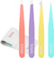 Tweezers for Eyebrows, 4-Piece Slant Tip and Pointed Set for Precision Hair Removal
