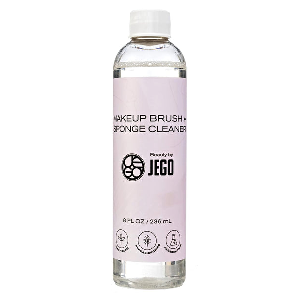 JEGO Makeup Brush Cleaner Solution - Hypoallergenic Plant-Based Liquid Cleanser for Brushes, 8 Oz