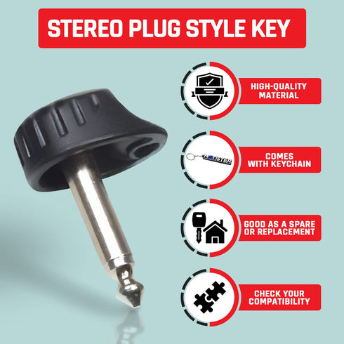 AlveyTech Stereo Plug Style Key with Round Knob Head for Pride & Go-Go Scooter, Replacement for Mobility Scooters