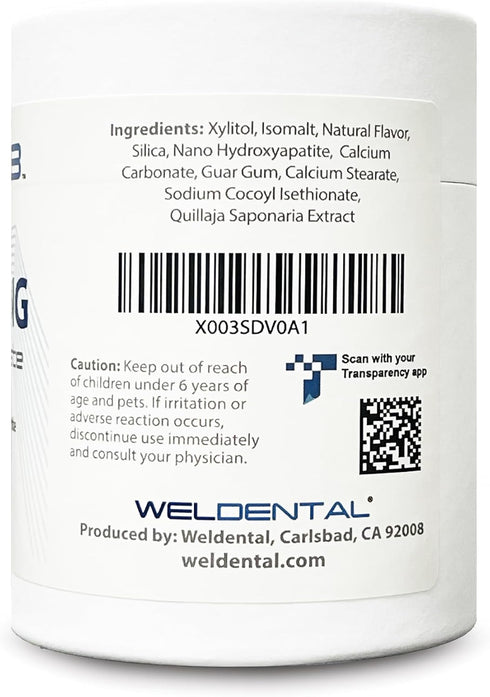 Chewtab Advanced Whitening Toothpaste Tablets with Nano-Hydroxyapatite, 180 Count Refill (Peppermint)