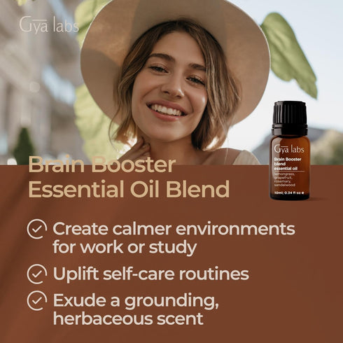 Set Set 2x0.34 oz Fresh Forest Essential Oil Blend Diffuser & Brain Booster Essential Oils for Diffuser - Aromatherapy