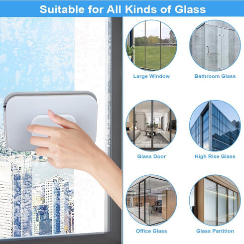 SEILETOO 2025 Set, New Magnetic Windshield Cleaner Tool Car Window Cleaner Magnetic Tool, Double-Sided Window Cleaner
