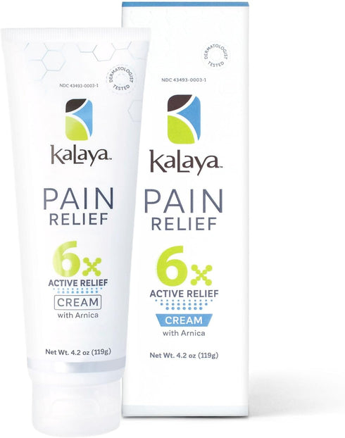 Kalaya Pain Relief Cream, Body Cream with 6 Natural Active Ingredients, Quick Pain Relief, 4.2 oz