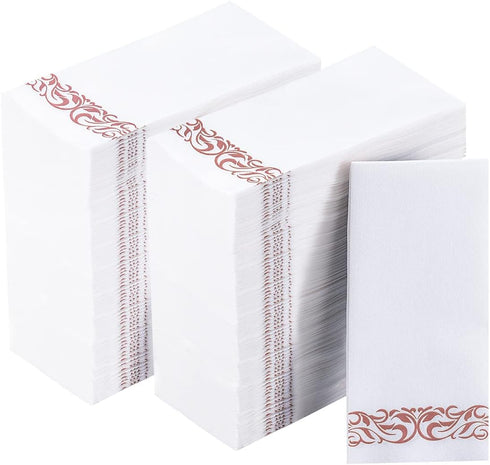 Vplus 400 Pack Disposable Paper Napkins, Premium Quality 3-ply Dinner Napkins, Soft Absorbent Wedding Napkins (Rose