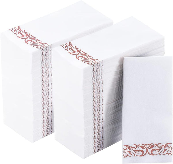 Vplus 400 Pack Disposable Paper Napkins, Premium Quality 3-ply Dinner Napkins, Soft Absorbent Wedding Napkins (Rose