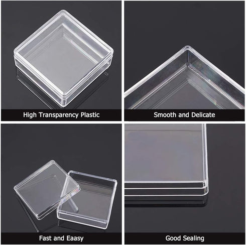 BENECREAT 15 Pack High Transparency Plastic Storage Containers, Mini Earplugs Storage Box for Beads and Small Jewelry