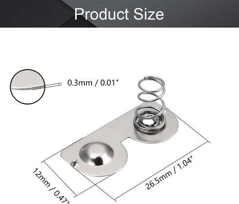 Fielect 20Pcs AA Battery Spring Plate AA Battery Positive Negative Conversion Spring Contact Nickeling Plate 26.5mmx12mm