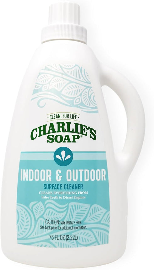 Charlie's Soap Surface Cleaner Refill (75 Fl. Oz.), Biodegradable Natural Spray Safe for Indoor & Outdoor Use