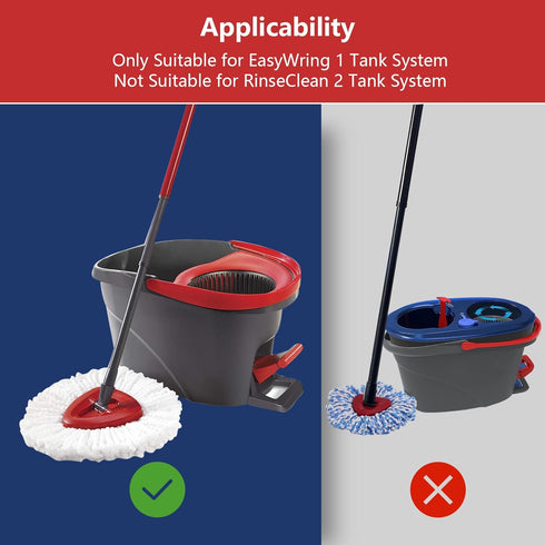 1 Pack Scrub Brush Mop Replacement Head - Compatible with O Cedar 1 Tank System, 360 Degree Cleaning Mop Head