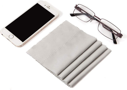 Eyeglasses Cleaner Microfiber Cleaning Cloth - 12 Pack, 5x6 Inch Lint Free Wipes for Sunglasses and Camera Lens