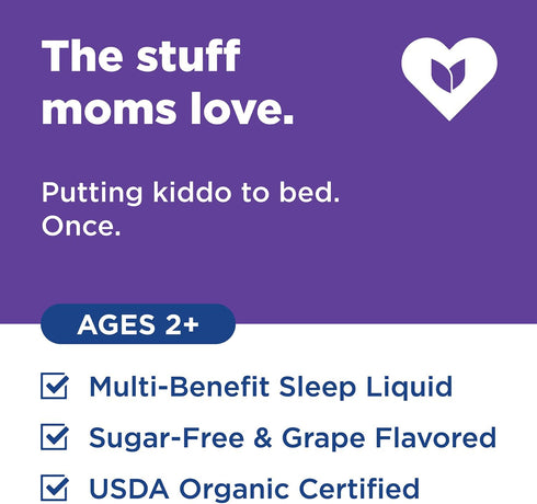 Hyland's Kids Melatonin-Free Organic Sleep Calm + Immunity Liquid, Sugar-Free, Grape Flavor, 4 Fl. Oz.