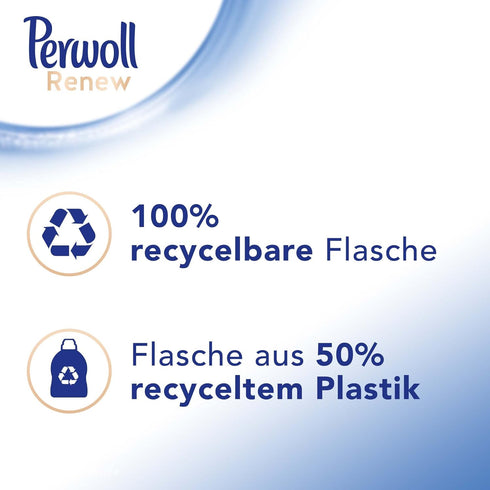 Perwoll Renew White Liquid Detergent, 25 Washes, Strengthens Fibers and Improves Color Intensity
