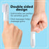 Baby Finger Toothbrush Set of 2, Silicone with 2 Cases in Blue, Toddler Training, Newborn Oral Massager for Kids