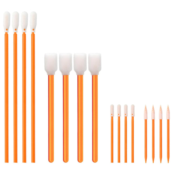Wellgler's Foam Cleaning Swabs, Multi-Purpose Cleanroom Foam Tip Cleaning Swab Kit (Orange, 100 Count)