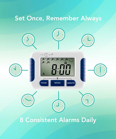Pill Reminder with 8 Alarms per Day, Medication Tracker, Pill Timer, Essential Gadget for Parkinson's Patients