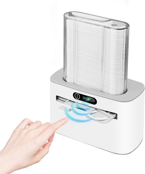 Smart Touchless Floss Pick Dispenser - Refillable and Rechargeable with 2 Cartridges (100 Picks), Hygienic Holder
