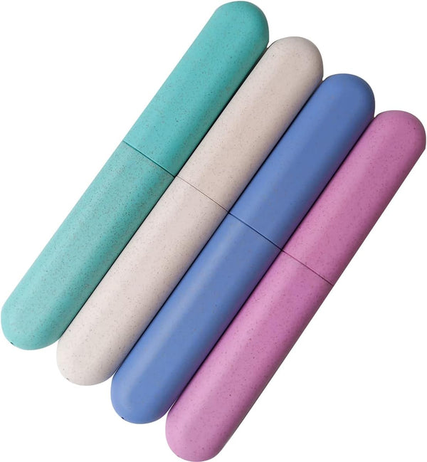 4 Pack Travel Toothbrush Holder, Dust-Proof and Sanitary Toothbrush Case Containers for Trip Home Camping
